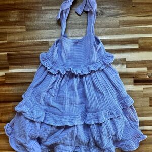 Toddler Girls Lavender Ruffle Tie-Shoulder Dress